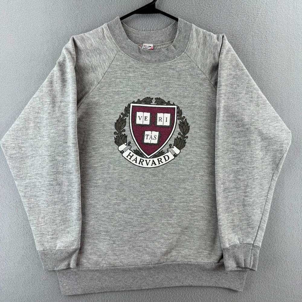 Vintage Harvard University Sweatshirt Mens 80s College Crewneck Raglan USA